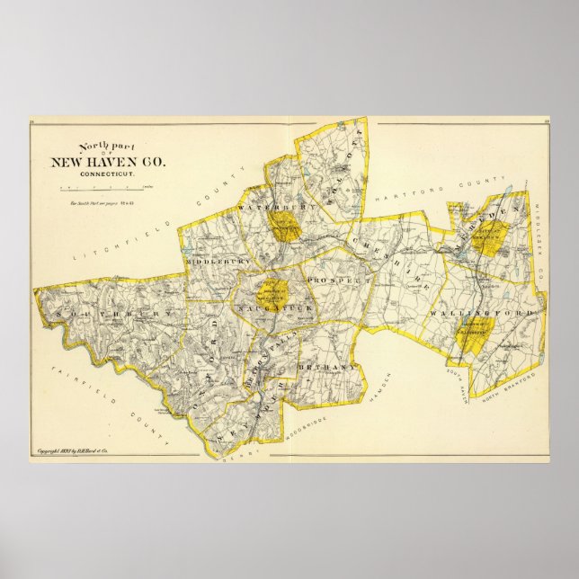 Póster New Haven County Connecticut (Frente)