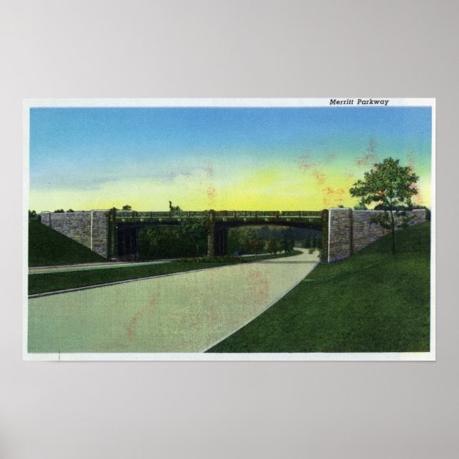 Póster New Haven, CTView of Merritt Parkway (Frente)
