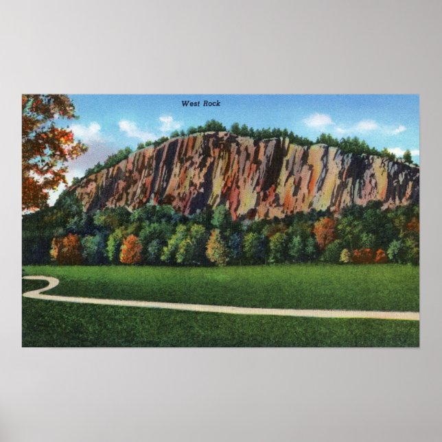Poster New Haven, CTView of West Rock (Frente)