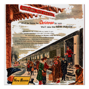 Póster New Haven Railroad Natal 1947