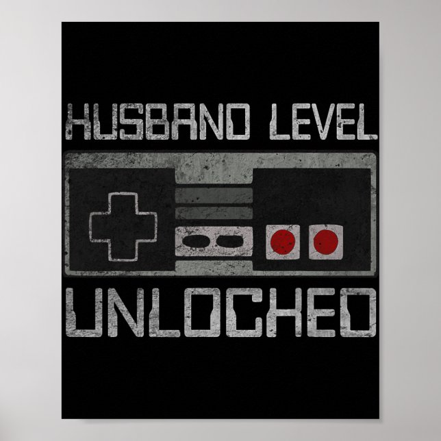 Poster New Husband Level Unlocked Just Married Gamer Bach (Frente)
