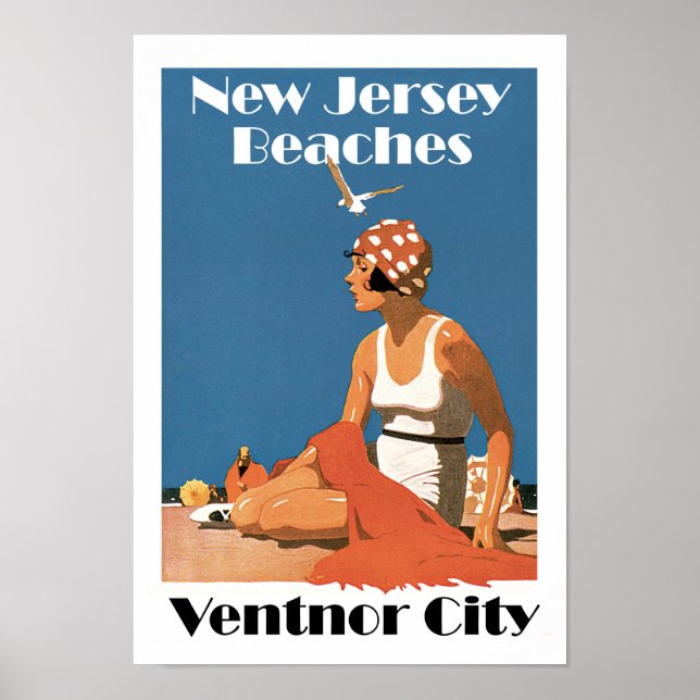 Póster New Jersey Beaches ~ Ventnor City (Frente)