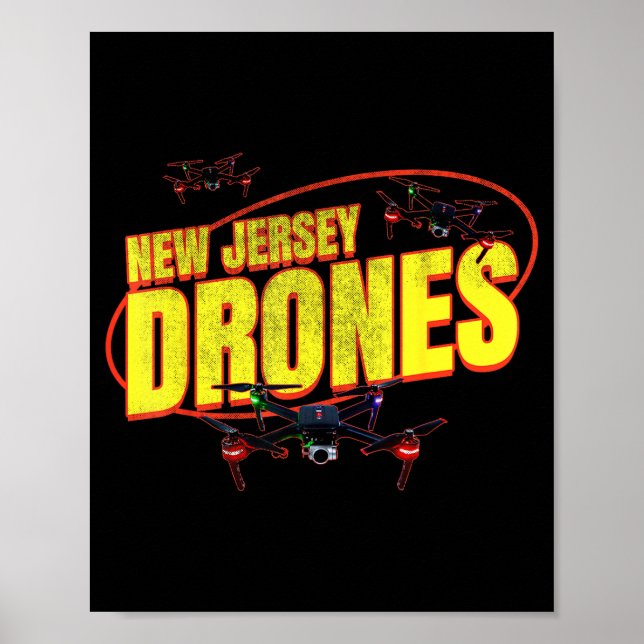 Poster New Jersey Drones Funny Mystery Drones In New Jers (Frente)