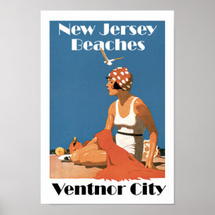 Póster New-jersey encalha a cidade de Ventnor do ~