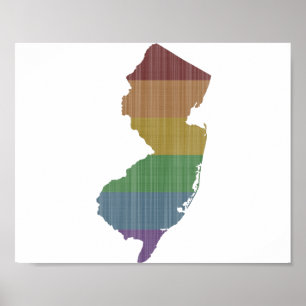 Poster New Jersey Rainbow Orgulho gay