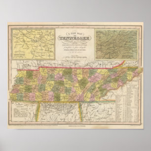Póster New Map Of Tennessee