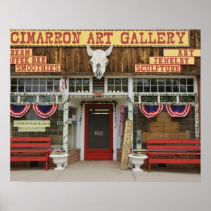 Póster New mexico, Cimarron. Galeria de arte de Cimarron,