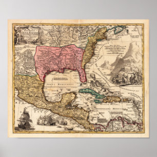 Poster New mexico Louisiana Florida Homann 1716