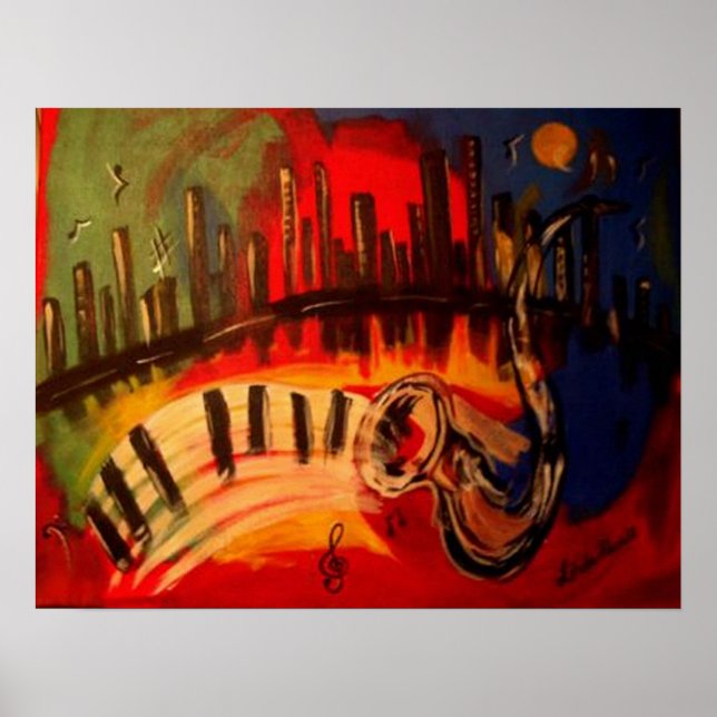 Póster "New Orleans Blues" por Linda Powell~Original (Frente)