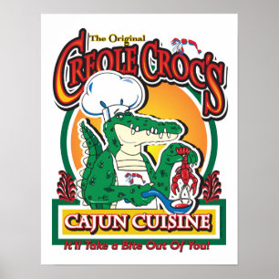 Poster New Orleans Cajun Crocodile