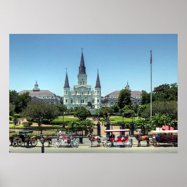 Póster New Orleans French Quarter Jackson Square Impressã (Frente)