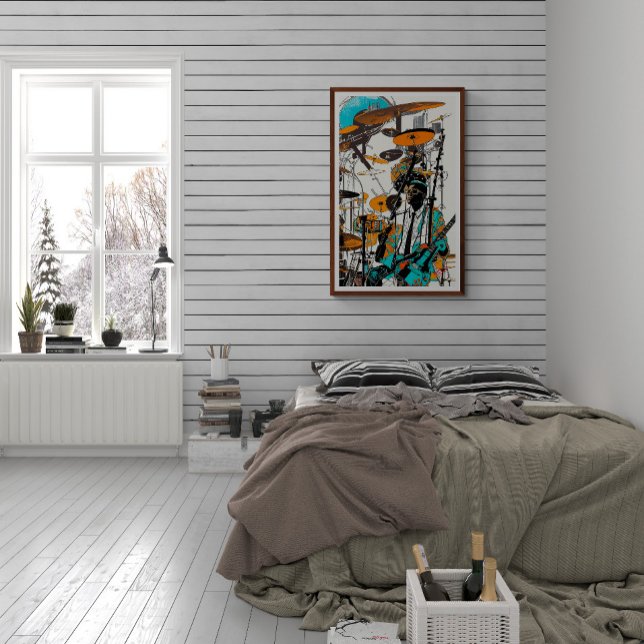 Poster New Orleans Jazz Man Abstrato Art (Criador carregado)