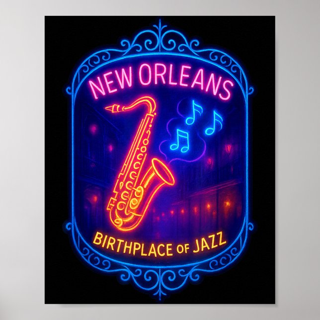 Poster New Orleans, Louisiana, Birthplace Of Jazz  (Frente)