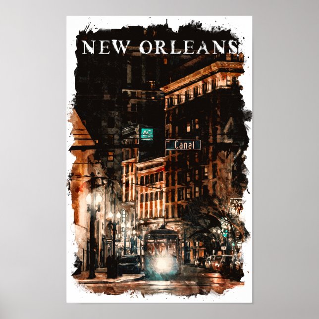 Poster New Orleans Louisiana City View (Frente)