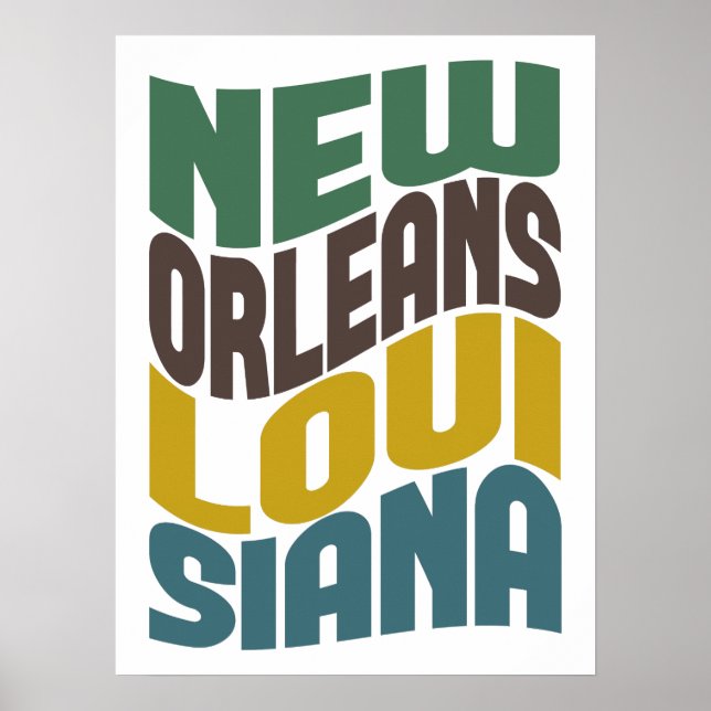 Póster New Orleans Louisiana Retro Wave (Frente)