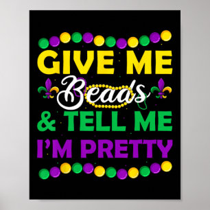 Poster New Orleans Miçanga Mardi Gras Party Roupa Funny W