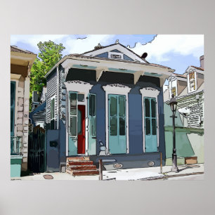 Poster New Orleans Shotgun House