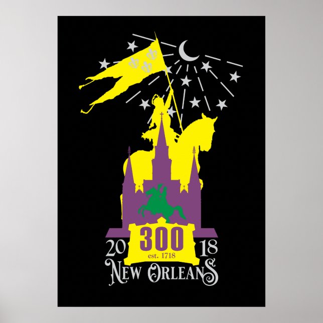 Poster New Orleans Tricentennial 300º Aniversário (Frente)
