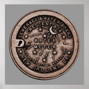 Póster New Orleans Water Meter Wall Art
