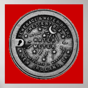 Póster New Orleans Water Meter Wall Art