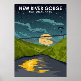 Poster New River Gorge National Park Viagens vintage Art