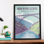 Poster New River Gorge National Park West Virginia Bridge<br><div class="desc">Novo vetor de desfiladeiro de rio trabalho de arte design. O parque abriga algumas das melhores jangadas de água branca do país e é também uma das zonas de escalada mais populares na Costa Leste.</div>