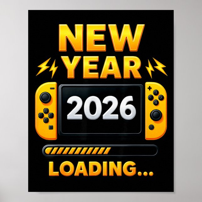 Poster New Year 2026 Loading Gaming Controller New Years  (Frente)