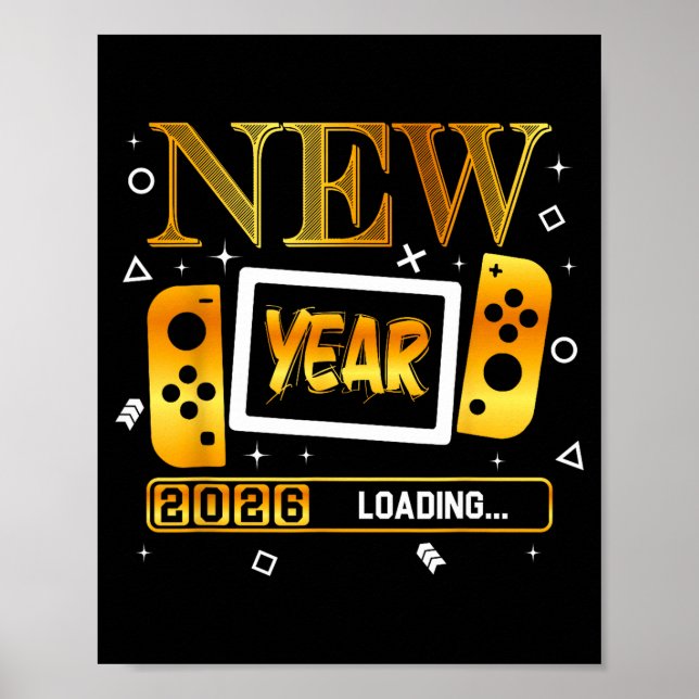 Poster New Year 2026 Loading Gaming Controller New Years  (Frente)