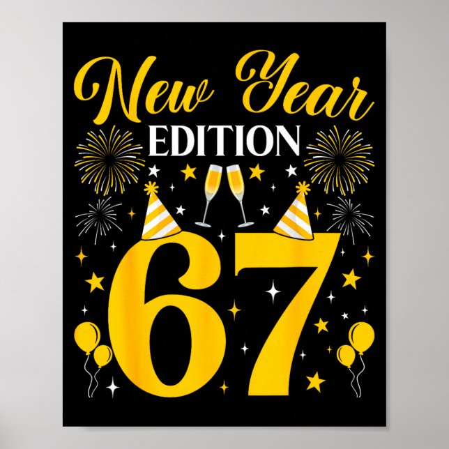 Poster New Year Edition 67 Funny 6 7 Meme New Year 2026 T (Frente)