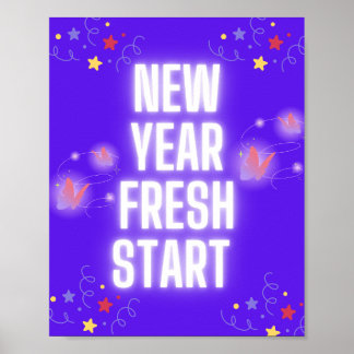 Poster : New Year, Fresh Start – Inspirational wall art 