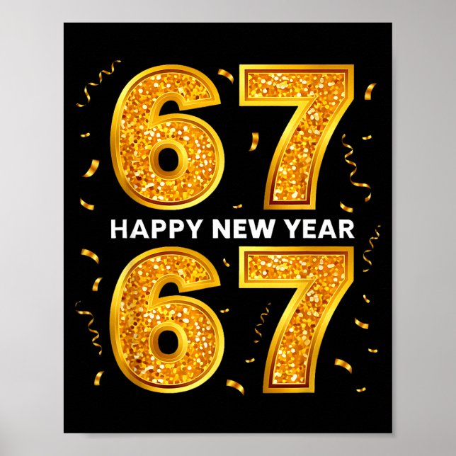 Poster New Year Six Seven 6 7 Meme Funny Happy New Year 6 (Frente)