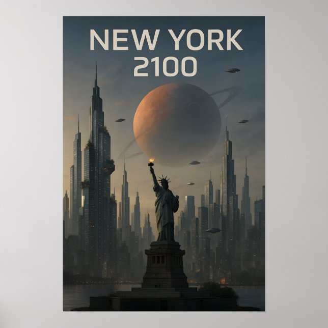 Poster New York 2100: Futuristic Skyline (Frente)