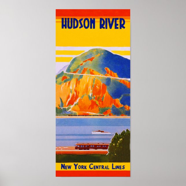 Póster New York Central Railroad, Rio Hudson (Frente)