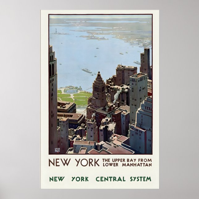 Poster New York Central System Manhattan Skyscraper (Frente)