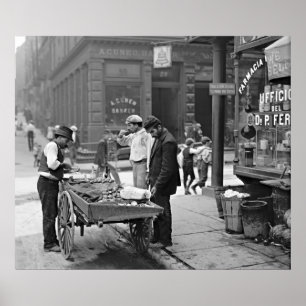 Póster New York Clam Seller na Mulberry Bend 1900