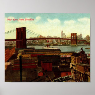 Póster New York de Brooklyn, vintage