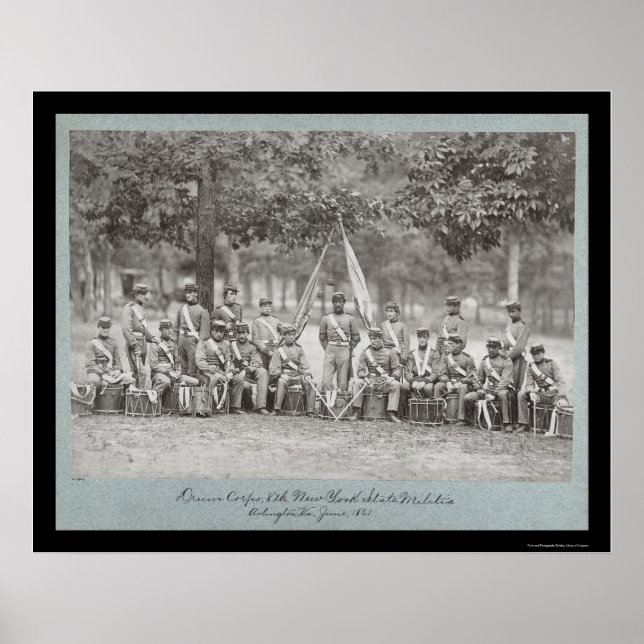 Póster New York Drum Corps em Arlington, VA 1861 (Frente)