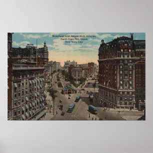 Póster New York, NY - Broadway & avenida de Amsterdão