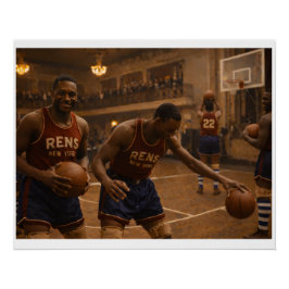 Póster New York Rens Basketball Team Warmup