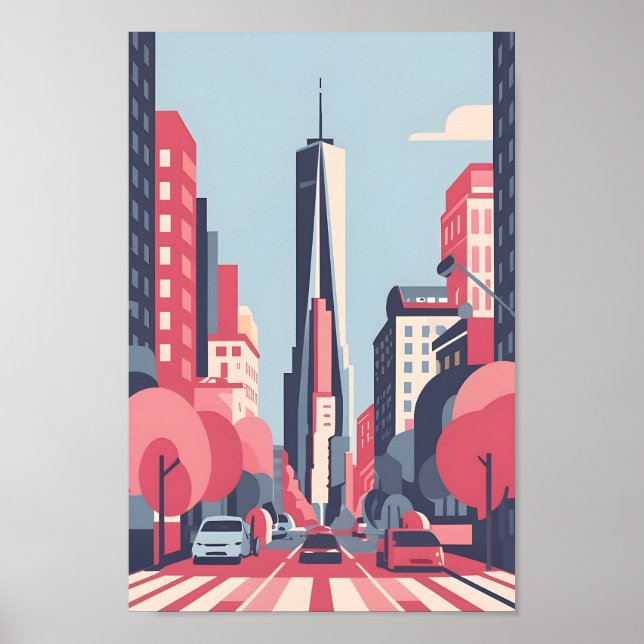 Poster New York Scape 4K Vetor Serene (Frente)