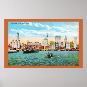 Poster New York Skyline Vintage