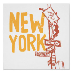 Póster New York Street Sign Poster