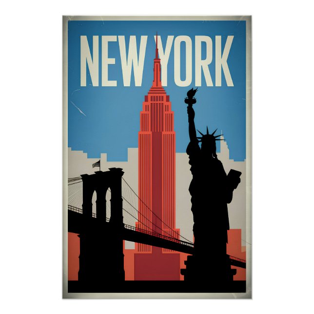 Póster New York USA vintage (Frente)