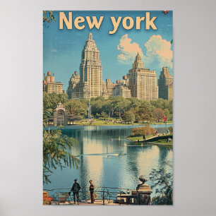 Poster New York USA Vintage Familiar Viagem Place