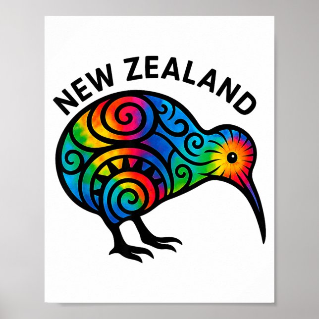 Poster New Zealand Vacation, New Zealand Souvenirs, Kiwi  (Frente)