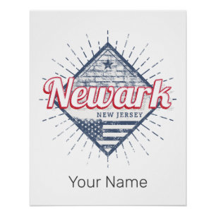 Póster Newark City New Jersey EUA Vintage EUA