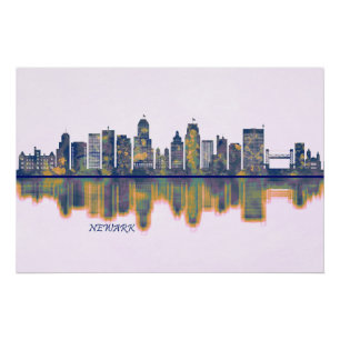 Póster Newark Skyline