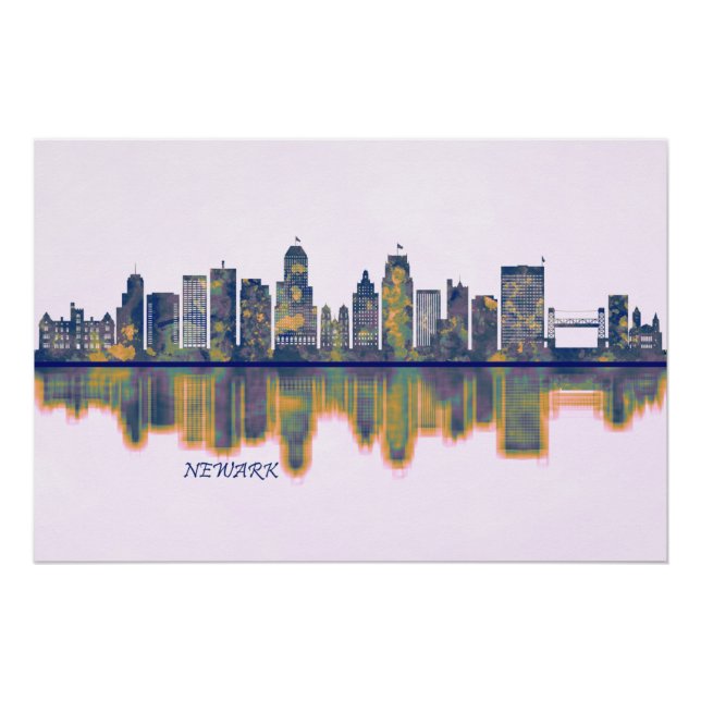 Póster Newark Skyline (Frente)