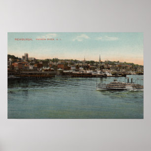 Póster Newburgh, NY - opinião do beira-rio do Rio Hudson