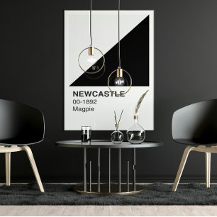 Póster Newcastle Magpie - fronteira branca
